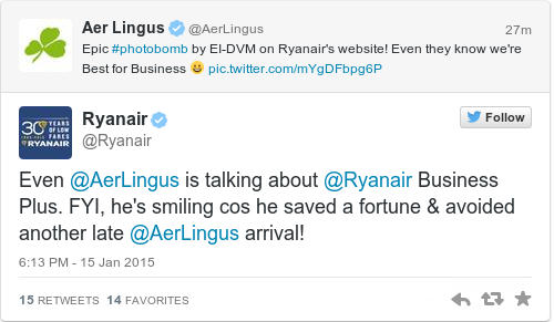 Tweet by @Ryanair