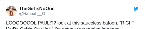 Tweet by @TheGirlisNoOne