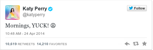 Tweet by @Katy Perry