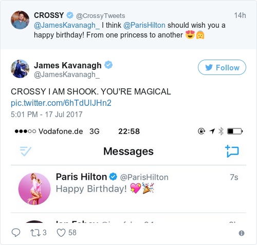 Tweet by @James Kavanagh