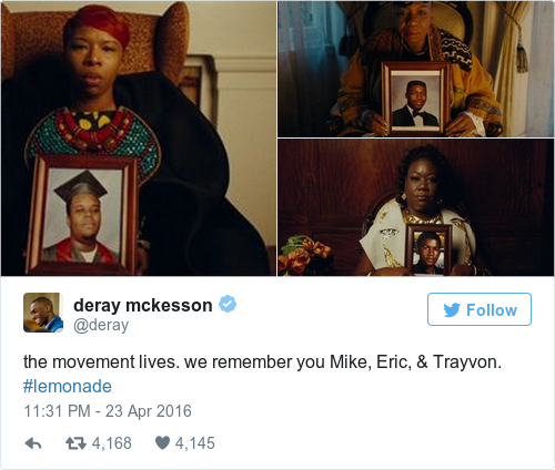 Tweet by @deray mckesson
