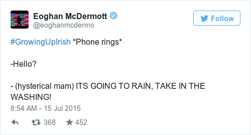 Tweet by @Eoghan McDermott