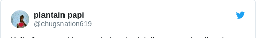 Tweet by @plantain papi
