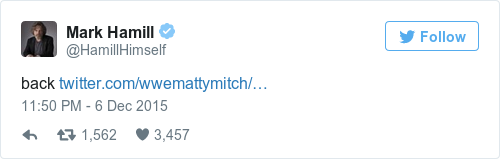 Tweet by @Mark Hamill
