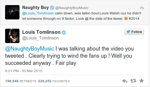 Tweet by @Louis Tomlinson