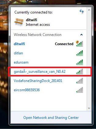 The guards (police) are outside my house, And they have WiFi