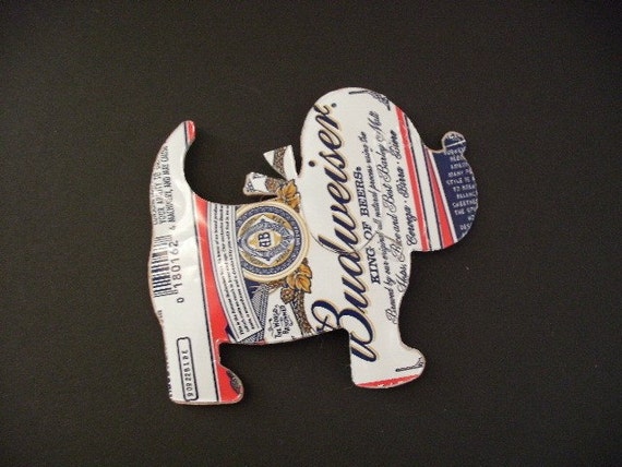 3 budweiser beer dog magnets or christmas tree ornaments