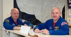 Can you guess which of these twins is heading into space this morning?