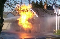 PICS: Two workmen injured after gas main explodes near petrol station