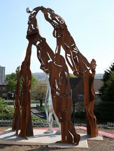 Here's the sculpture that Ulster had commissioned for their new home