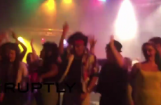 Stage collapses under students just as singer hits 'Don't Stop Believing' high note