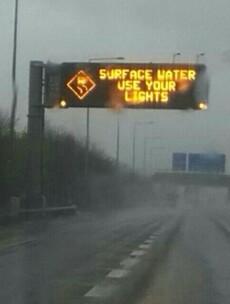 Rain, fog, thunder, road flooding - if you're in bed, maybe stay there...