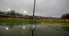There was a mini swimming pool forming on the pitch at Richmond Park yesterday