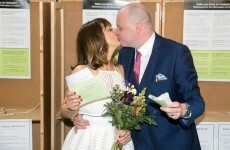 This couple went straight from their wedding to the polling station today