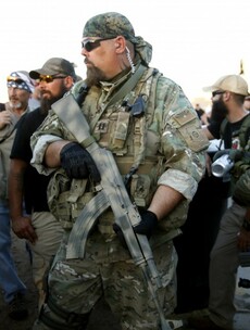 Bikers armed with assault rifles tried to hold a "Mohammed cartoon contest" outside a mosque