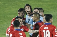 Edinson Cavani got his arse tickled and was sent off for retaliating as Uruguay go out to hosts