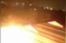 Watch: Terrifying moment as plane engine bursts into flames during take-off