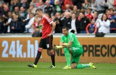 Romero at fault as Swansea's dynamic duo Ayew and Gomis hand Man United first defeat of the season