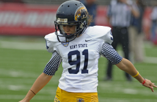 Amazing scenes as April Goss makes history and kicks extra point in major college football game