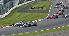 Lewis Hamilton roasted Nico Rosberg at the very start of today's Japanese Grand Prix