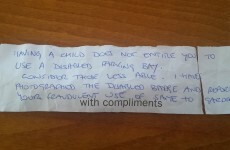 Mother of disabled boy returns to car to find note threatening to report her to gardaí
