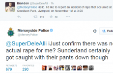 UK police staff member leaves force after Twitter 'rape joke' about football match