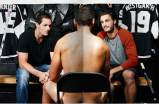 Reporter conducts interview... in the nip