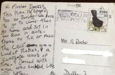 This postcard sent home from the Gaeltacht has been found and it's absolutely gas