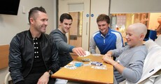 Johnny Sexton and Robbie Keane played a few hands in Crumlin Children's Hospital today