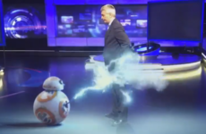BB-8 droid attacks David McCullagh in Prime Time studio