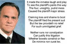 Judge throws out prisoner's $2 million toilet lawsuit - with a poem
