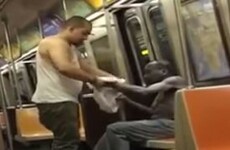 Watch: Train passenger gives shivering homeless man his t-shirt