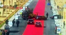 Egyptian president sparks outrage by laying out giant red carpet for his motorcade to drive on