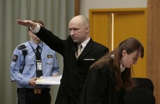 Mass murderer Anders Breivik makes Nazi salute as he appears in court