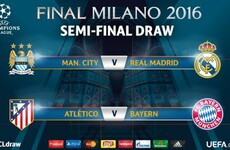 Man City and Real Madrid will meet in the Champions League semi-final