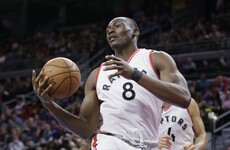 Biyombo grabs 'monster' 26 rebounds as Toronto end the Cavs' winning streak