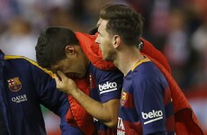 Tearful Luis Suarez limps out of Cup final