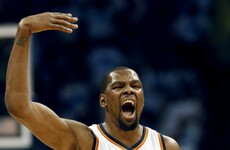 Durant and Westbrook throw down a combined 63 as Thunder roll over Warriors