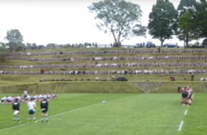 The five-tiered Haka wall that surrounds this school's rugby pitch is more than a bit intimidating