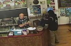 Gunman points gun at kebab shop owner, kebab shop owner ignores gunman, gunman leaves