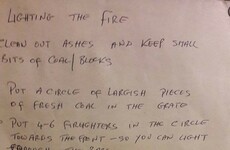 This Irish dad’s instructions for lighting a fire are just wonderful