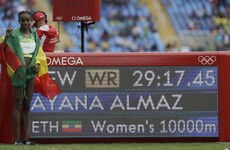Women's 10,000m record smashed by almost 14 seconds as Almaz takes gold