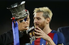 Lionel Messi topped off a bravura performance with this classy finish last night