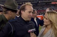 Trooper tries to warn coach of Gatorade bath... fails