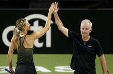 Laugh it off: Maria Sharapova back on court for first time after doping ban reduced