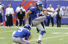 New York Giants sack kicker over abuse of his ex-wife
