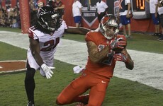 Evans makes the catch of the year but the Falcons still rout the Bucs