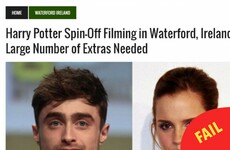 There's a fake news site claiming a Harry Potter spin-off is filming in Waterford