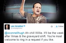 Leo Varadkar tells Willie O'Dea to "chill" over his new DJ job