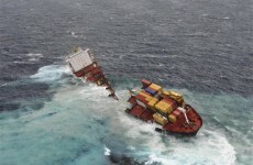 Grounded cargo ship breaks apart on New Zealand reef